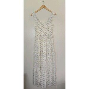 LOVE COLETTE Tiered Maxi Floral Dress Womens Size Small Boho Sleveless